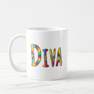 Taza De Café DIVA Gay Pride Bandera Arcoiris Fabulous LGBTQ