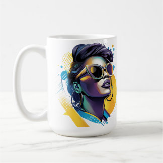 Taza De Café Diva urbana - Retrato vectorial audaz del glamour 