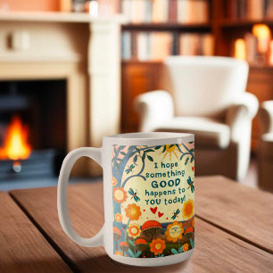 Taza De Café Diversión Algo Buena Cita Inespiritualidad Floral
