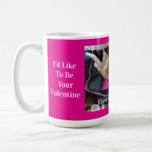Taza De Café Diversión con foto de gato ginger en San Valentín