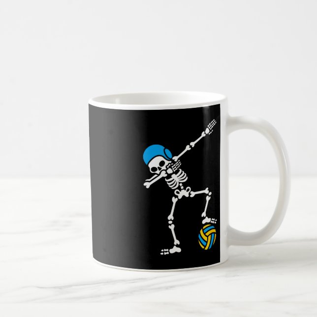 Taza De Café Diversión Dab dabbing skeleton Agua polo Halloween (Derecha)