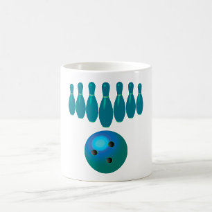 Taza De Café Diversión de Bolos con Bola y Bolos