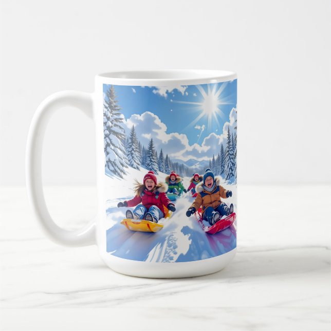 Taza De Café Diversión de invierno alegre para niños (Izquierda)