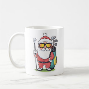 Taza De Café Diversión de los Navidades de golf de Santa Gofing