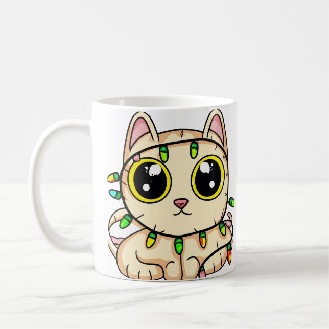 Taza De Café diversión de los navidades kitten (Izquierda)