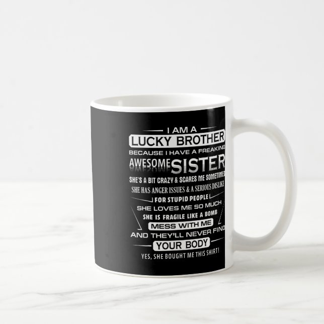 Taza De Café Diversión De navidades Para Hermano De Hermana Yo  (Derecha)