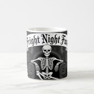 Taza De Café Diversión de Noche de Terror: Diseño de Esqueleto