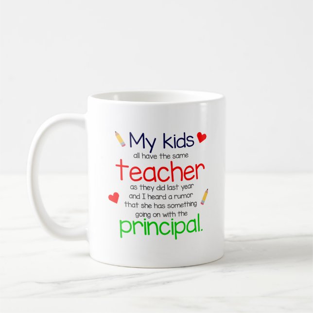 Taza De Café Diversión de profesores de escuela primaria   (Izquierda)