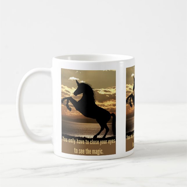 Taza De Café Diversión de unicornio en la playa (Izquierda)
