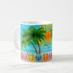 Taza de café Diversión de Verano en la Playa