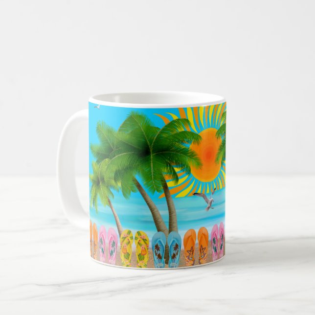 Taza de café Diversión de Verano en la Playa (Anverso izquierdo)