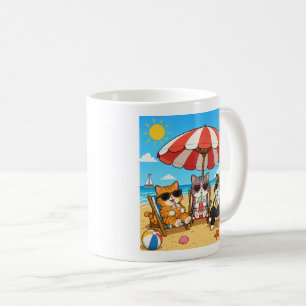 Taza De Café Diversión de verano para amantes de los gatos