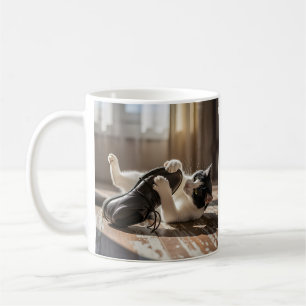 Taza De Café Diversión de zapato de gato lúdico