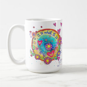 Taza De Café Diversión es lo que se cita Corazón Floral