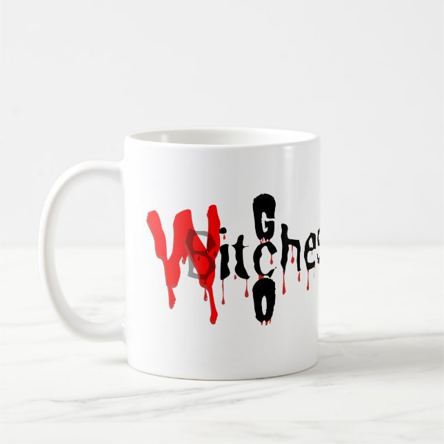 Taza De Café Diversión espeluznante: "Vete brujas" Halloween 🧙 (Izquierda)