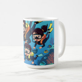 Taza De Café Diversión Familiar en Buceo Subacuático