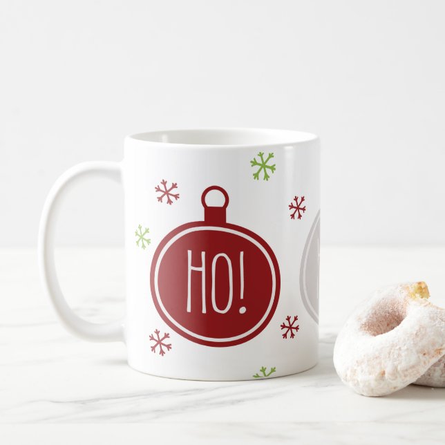 Taza De Café ¡Diversión festiva de Ho! ¡Ho! ¡Ho! Navidad (Con donut)