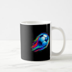 Taza De Café Diversión Fútbol Efecto Colorido Tie Dye Siente El