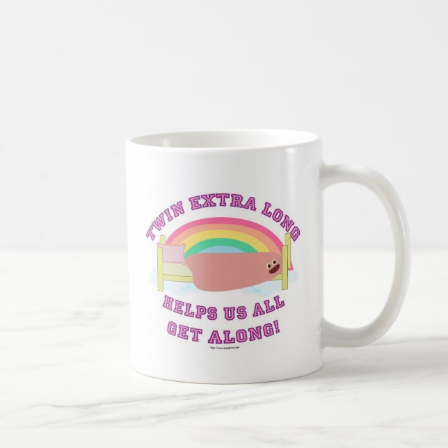 Taza De Café Diversión gemela XL Dorm Living College Lema de la (Derecha)