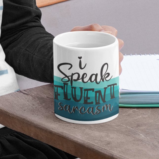 Taza De Café Diversión hablo con fluidez sarcasmo ondas azules (Subido por el creador)