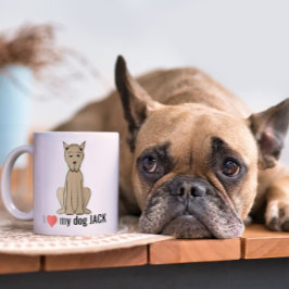 Taza De Café Diversión lindo, corazón a mi perro Personalizado 