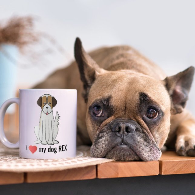 Taza De Café Diversión lindo, corazón a mi perro Personalizado  (Subido por el creador)