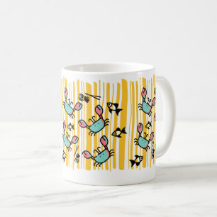 Taza De Café Diversión Mariscos Cangrejo Pescado 