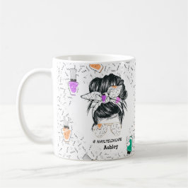 Taza De Café Diversión personalizada de Nail Tech Life colorida