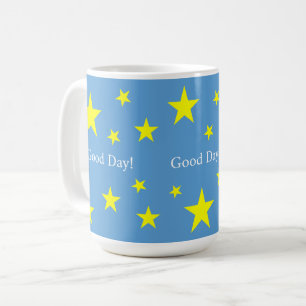 Taza De Café Diversión personalizada, estrellas amarillas dorad