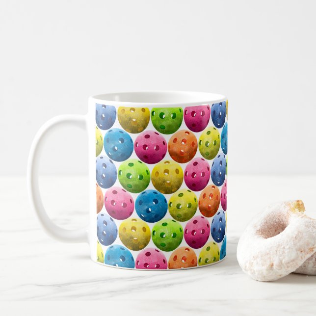 Taza De Café Diversión Pickleball colorido (Con donut)