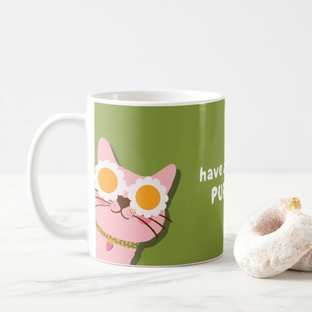 Taza De Café Diversión tener un gato perfecto para el día (Con donut)
