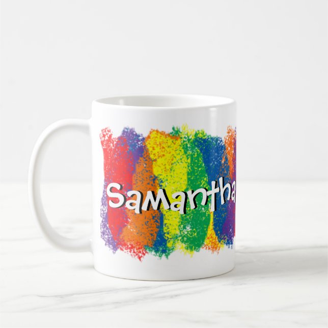 Taza De Café Diversión y arco iris lindo de los colores (Izquierda)