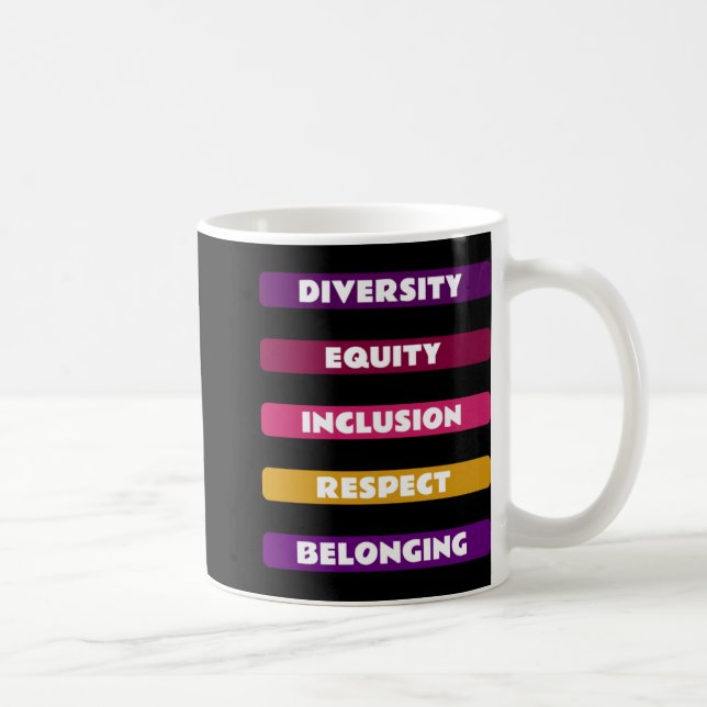 Taza De Café Diversity Equity Inclusion Respect Belonging Pack  (Derecha)