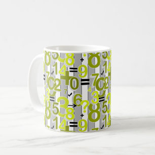 Taza De Café Diverso patrón aritmético colorido brillante retro