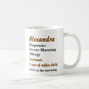 Taza De Café Divertida alergia matutina personalizada