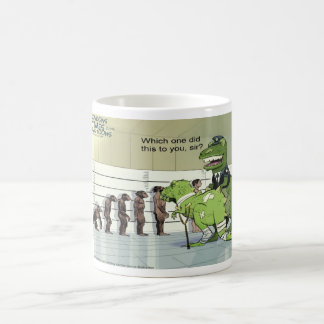Taza De Café Divertida alineación policial de dinosaurios de Ri