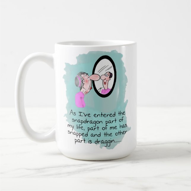 Taza De Café Divertida anciana luciendo vidrio (Izquierda)