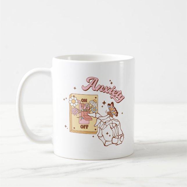 Taza De Café Divertida Ansiedad Al Apagarse El Interruptor Conc (Izquierda)