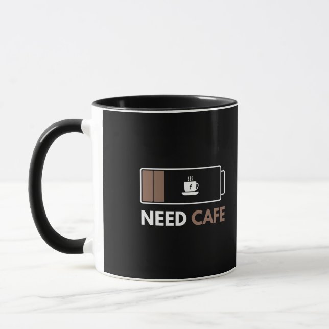 Taza De Café Divertida Batería Baja Need Cafe (Izquierda)
