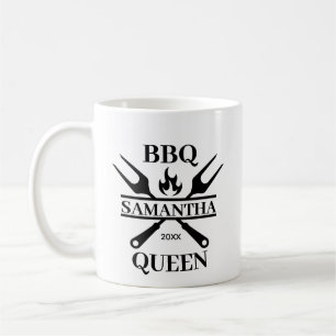 Taza De Café Divertida BBQ Personalizada Barbacoa Reina