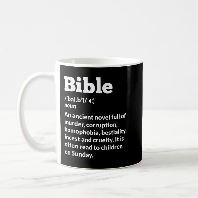 Taza De Café Divertida Biblia de ateísmo ateo anti-religión  (Izquierda)