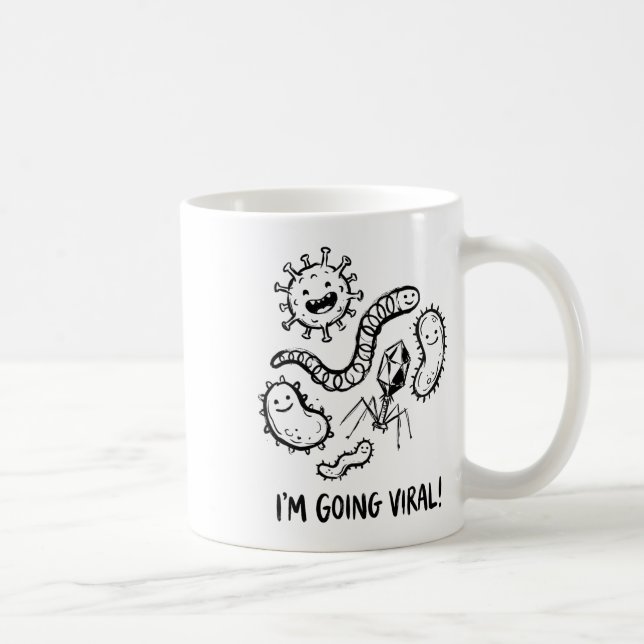 Taza De Café Divertida Biología Germen Microbio Virus Profesor  (Derecha)