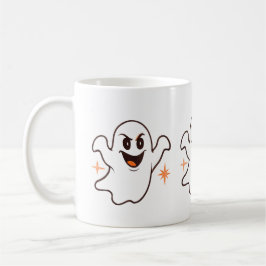 Taza de café divertida con fantasma espeluznante
