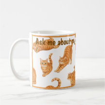 Taza de café divertida con gato jengibre