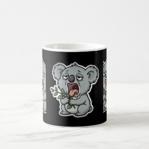 Taza De Café Divertida Con Koala Exhausto Y Bostez