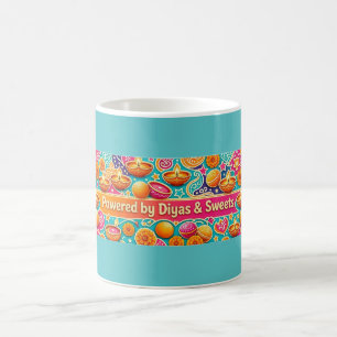 Taza de café divertida con monograma de Diwali imp