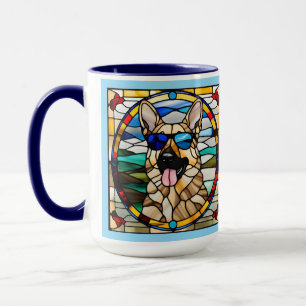 Taza de café divertida con pastor alemán