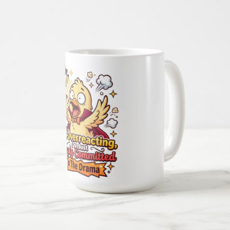 Taza de café divertida con pato dramático