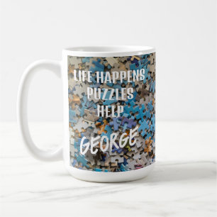 Taza de café divertida con rompecabezas de 'La vid