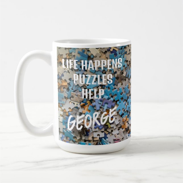 Taza de café divertida con rompecabezas de 'La vid (Izquierda)